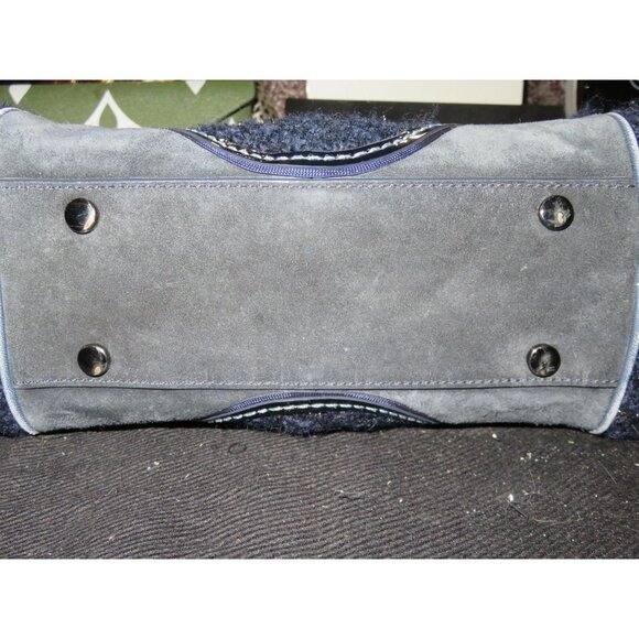 Coach Soho Midnight Blue Tweed & Suede Leather Sequin East West Satchel 10071 - Picture 8 of 16